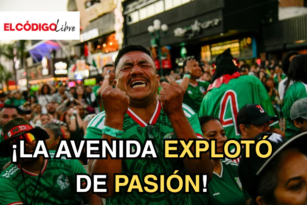 Afici&oacute;n llena la Avenida Revoluci&oacute;n para apoyar a M&eacute;xico